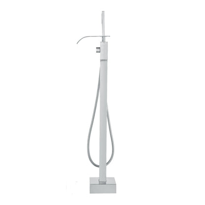 Freestanding Bathtub Faucet, Floor Mount, Freestanding Tub Filler, Shower Mixer Taps, Two Water Modes, 360° Swivel Spout, for Bathing & Showering Pet Bathing Cleaning Drains Toilet Flushing