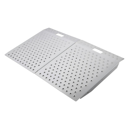 Threshold Ramp for Doorways, 750 x 617 mm, Platform Aluminum Wheelchair Ramp, Non-Slip Door Threshold Ramps, 340.2 kg Load Capacity, for Home Steps, Curbs, Wheelchairs, Walkers, Scooter, Carts