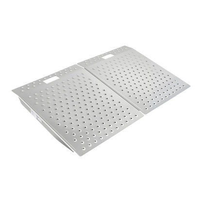 Threshold Ramp for Doorways, 750 x 617 mm, Platform Aluminum Wheelchair Ramp, Non-Slip Door Threshold Ramps, 340.2 kg Load Capacity, for Home Steps, Curbs, Wheelchairs, Walkers, Scooter, Carts