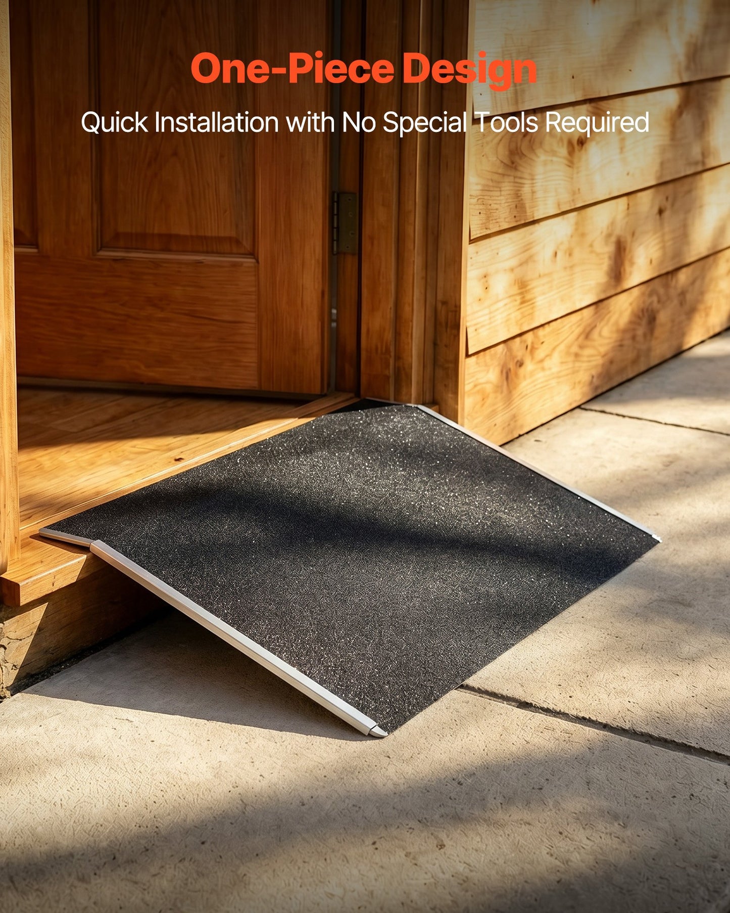 Threshold Ramp for Doorways, 810 x 390 mm, Platform Aluminum Wheelchair Ramp, Non-Slip Door Threshold Ramps, 181.4 kg Load Capacity, for Home Steps, Curbs, Wheelchairs, Walkers, Scooter, Carts