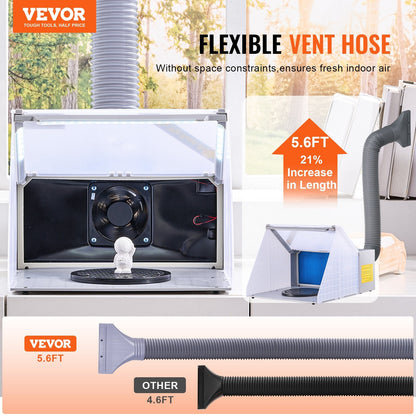Portable Airbrush Spray Booth with LED Lighting and Detachable Accessories