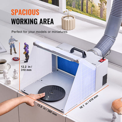 Portable Airbrush Spray Booth with LED Lighting and Detachable Accessories