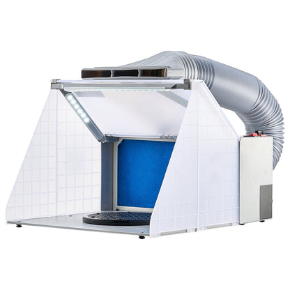 Portable Airbrush Spray Booth with LED Lighting and Detachable Accessories