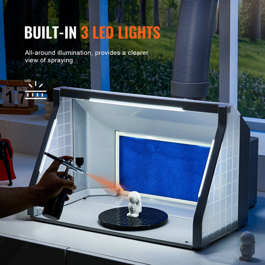 Portable Airbrush Spray Booth with Dual Fans and LED Lighting, 5.5 kg