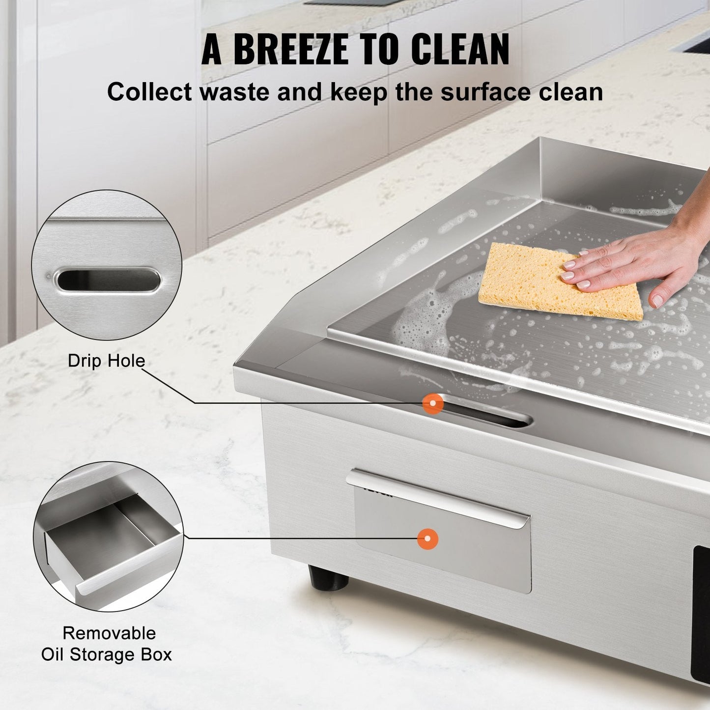 3000W 0.54m Commercial Electric Griddle with Adjustable Temperature Control