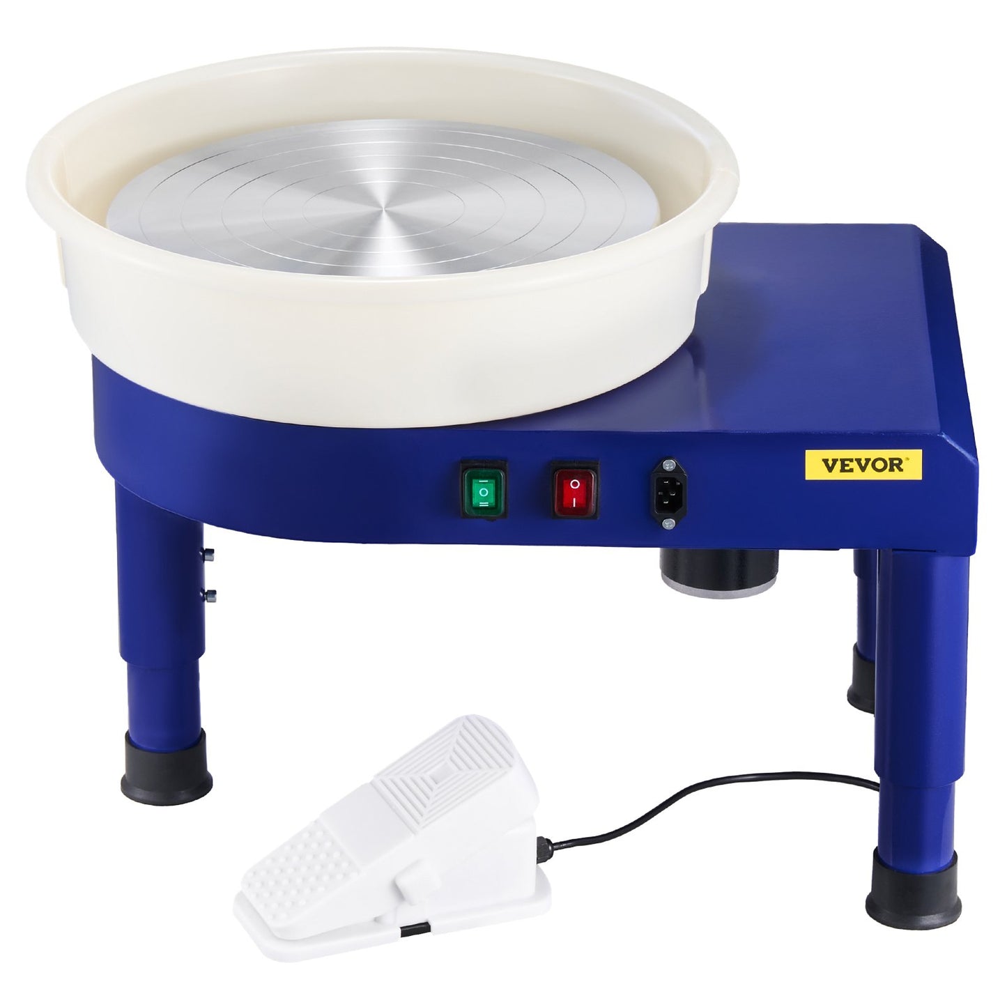 Pottery Wheel, 35 cm Ceramic Wheel Forming Machine, 60-300 RPM Adjustable Speed with Foot Pedal Control, Detachable Basin, Adjustable Lift Leg, Complete Accessories for Home Pottery, DIY, Blue