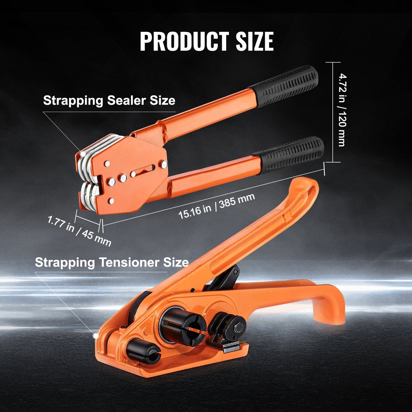 Heavy-Duty Banding Kit with Tensioner & Sealer, 300 m PET Strap, 500 kg Tension