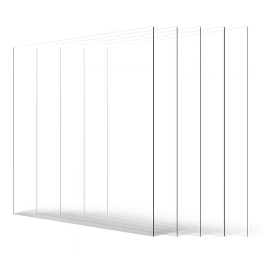 VEVOR 5-Pack PET/Plexiglass Sheets 610 x 914 mm Plastic Sheets 1 mm Thick