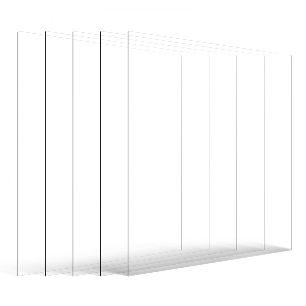 VEVOR 5-Pack PET/Plexiglass Sheets 610 x 914 mm Plastic Sheets 1 mm Thick