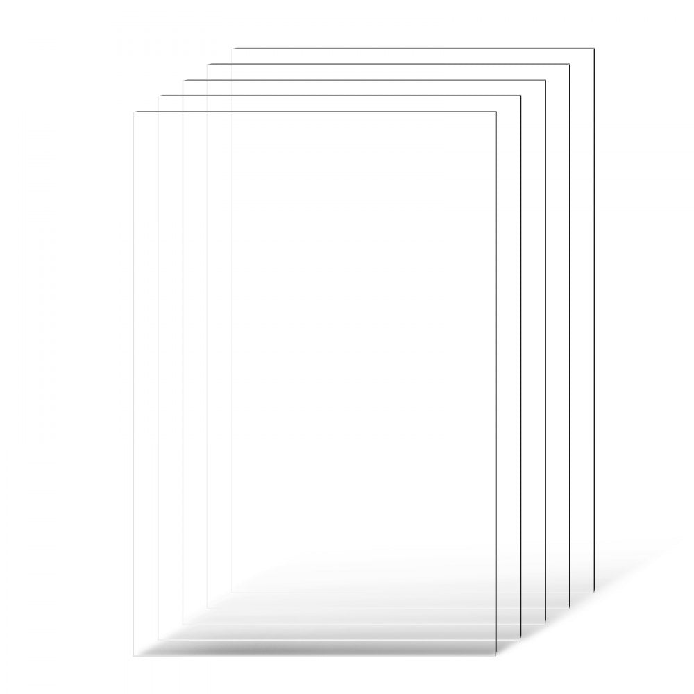 VEVOR 5-Pack PET/Plexiglass Sheets 610 x 914 mm Plastic Sheets 1 mm Thick