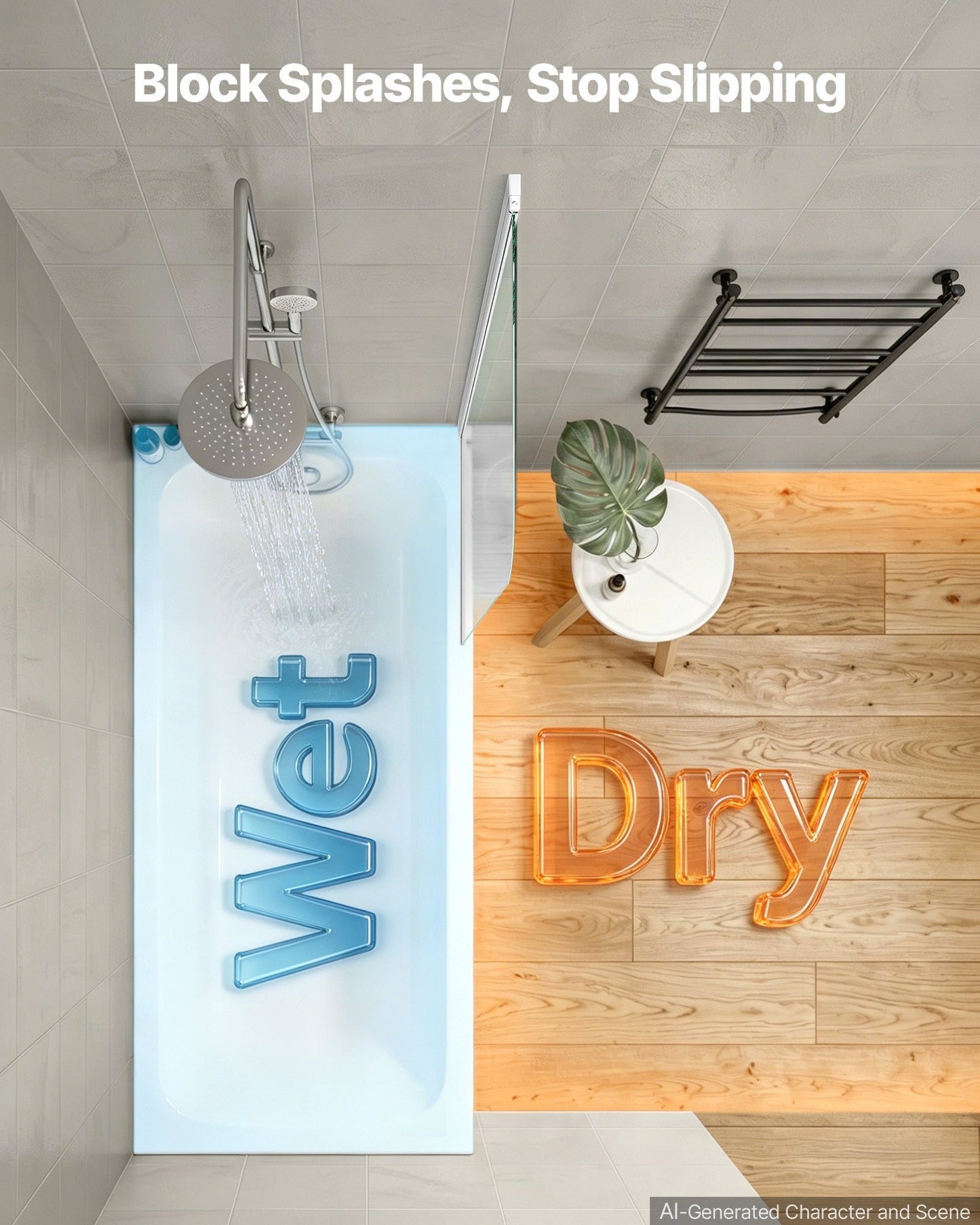 Bathtub Shower Door 700 x 1400 mm Frameless Pivot Tub Door, 6 mm Clear Tempered Glass, Easy-Clean Nano Coating, 180° Folding, Adjustable Sealing Strip, for Home Bathroom Tub, Silver