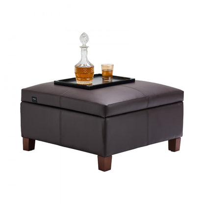 71 cm Square Leather Ottoman with Storage Coffee Table for Living Room