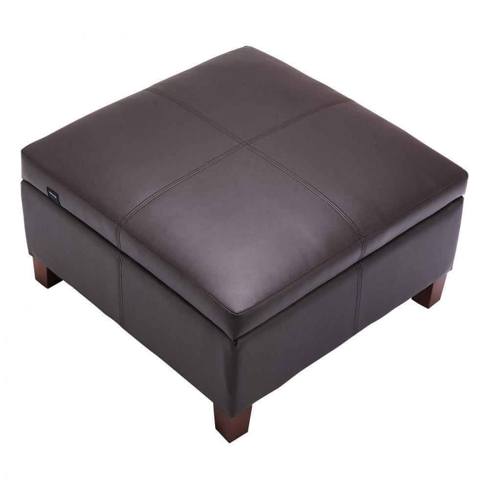 71 cm Square Leather Ottoman with Storage Coffee Table for Living Room