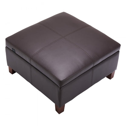 71 cm Square Leather Ottoman with Storage Coffee Table for Living Room