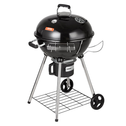 Premium 0.56 Meter Charcoal Grill with Wheels, Thermometer & Ash Catcher
