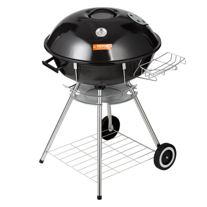 22" Kettle Charcoal BBQ Grill with Thermometer, Wheels & Cover, 63 cm Diameter