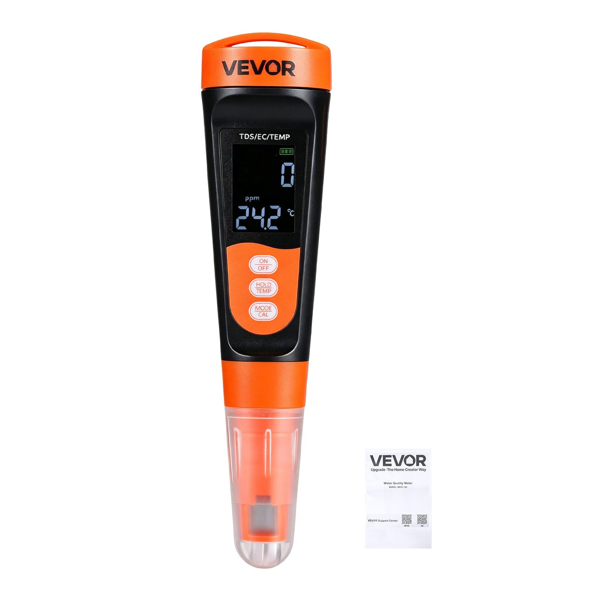 TDS Meter, 0-9990 ppm Measuring Range, EC (Conductivity) /TDS (ppm) Multi-Parameter Measurement, Digital Water Tester with ATC, Clear VA Display Screen, for Drinking Water Quality Testing