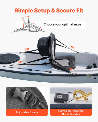 Kayak Seat, 1 Pack 12 mm Thick, Universal Paddle Board Seat with Back Support, Sit-on-Top Soft Padded Cushion with Storage Bag & Adjustable Straps for SUP, Canoe, Fishing Boat, Inflatable Kayak