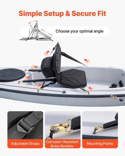 Kayak Seat, 1 Pack 31 mm Thick, Universal Paddle Board Seat with Back Support, Hexagonal Sit-on-Top Soft Padded Cushion with Storage Bag & Adjustable Straps for SUP, Fishing/Inflatable Kayak
