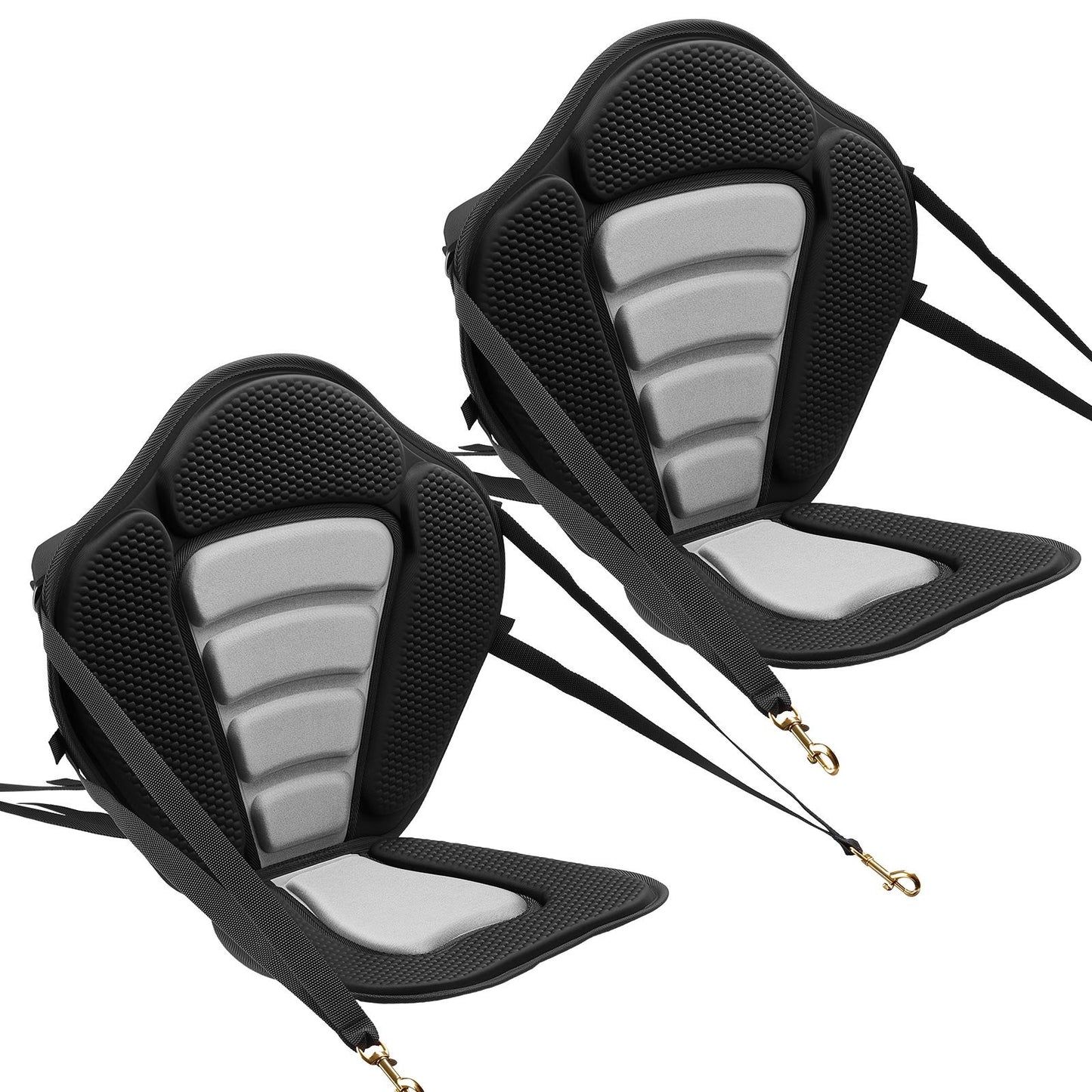 Kayak Seat, 2 Pack 12 mm Thick, Universal Paddle Board Seat with Back Support, Sit-on-Top Soft Padded Cushion with Storage Bag & Adjustable Straps for SUP, Canoe, Fishing Boat, Inflatable Kayak