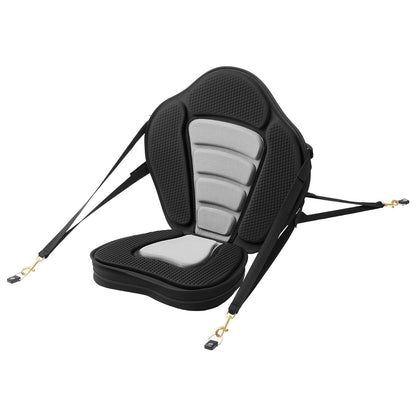 Kayak Seat, 1 Pack 65 mm Thick, Universal Paddle Board Seat with Back Support, Sit-on-Top Soft Padded Cushion with Storage Bag & Adjustable Straps for SUP, Canoe, Fishing Boat, Inflatable Kayak