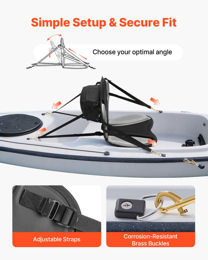 Kayak Seat, 1 Pack 31 mm Thick, Universal Paddle Board Seat with Back Support, Sit-on-Top Soft Padded Cushion with Storage Bag & Adjustable Straps for SUP, Fishing/Inflatable Kayak, Rowboat