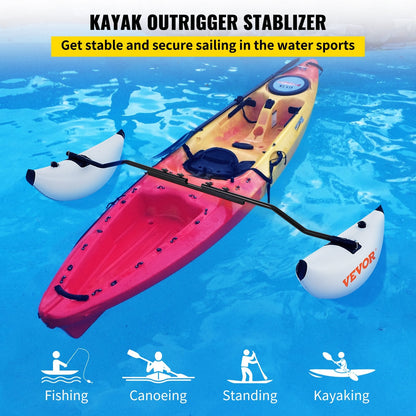Inflatable Kayak Stabilizer Kit, PVC Outrigger Floats for Canoes & Fishing Boats