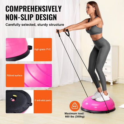 VEVOR Half Exercise Ball Trainer, 23 inch Balance Ball Trainer, 660lbs Capacity