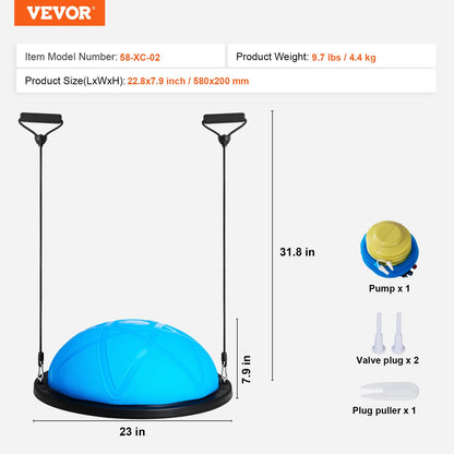 VEVOR Half Exercise Ball Trainer, 23 inch Balance Ball Trainer, 660 lbs Capacity