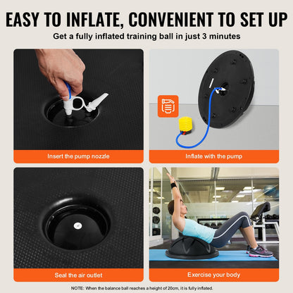 Half Balance Ball Trainer, 300 kg Capacity, 0.58 m Diameter, Home Gym Fitness