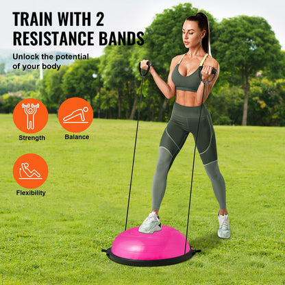 VEVOR Half Exercise Ball Trainer, 26 inch Balance Ball Trainer, 1500lbs Capacity