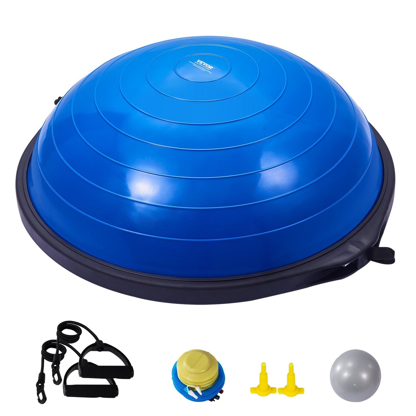 Half Balance Ball Trainer with Resistance Bands, 0.66m, 680kg Capacity, Blue