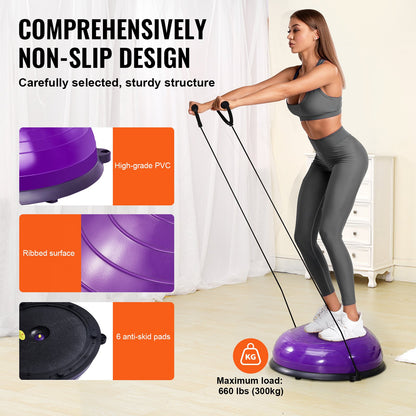 VEVOR Half Exercise Ball Trainer, 23 inch Balance Ball Trainer, 660lbs Stability
