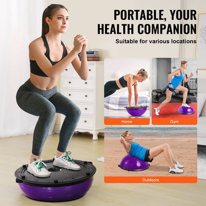 VEVOR Half Exercise Ball Trainer, 23 inch Balance Ball Trainer, 660lbs Stability