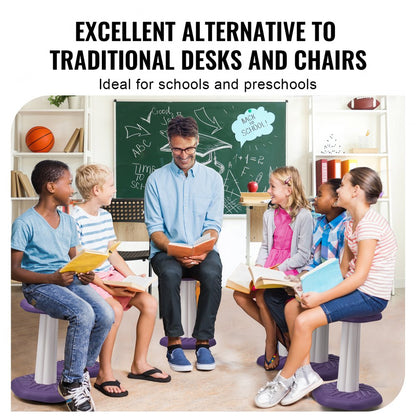 Kids Wobble Chair Active Chair with Sponge Cushion for Age 7-14 Purple