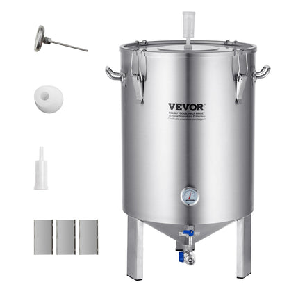 60L Stainless Steel Beer Brewing Kettle with Thermometer and Accessories