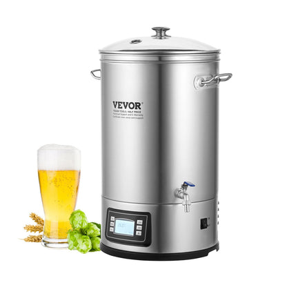 Electric Home Beer Brewer, 30-Liter Stainless Steel Pot with Control Panel