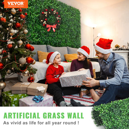VEVOR 12PCS 10x10 inch Artificial Boxwood Panels, Boxwood Hedge Wall Mat,Artificial