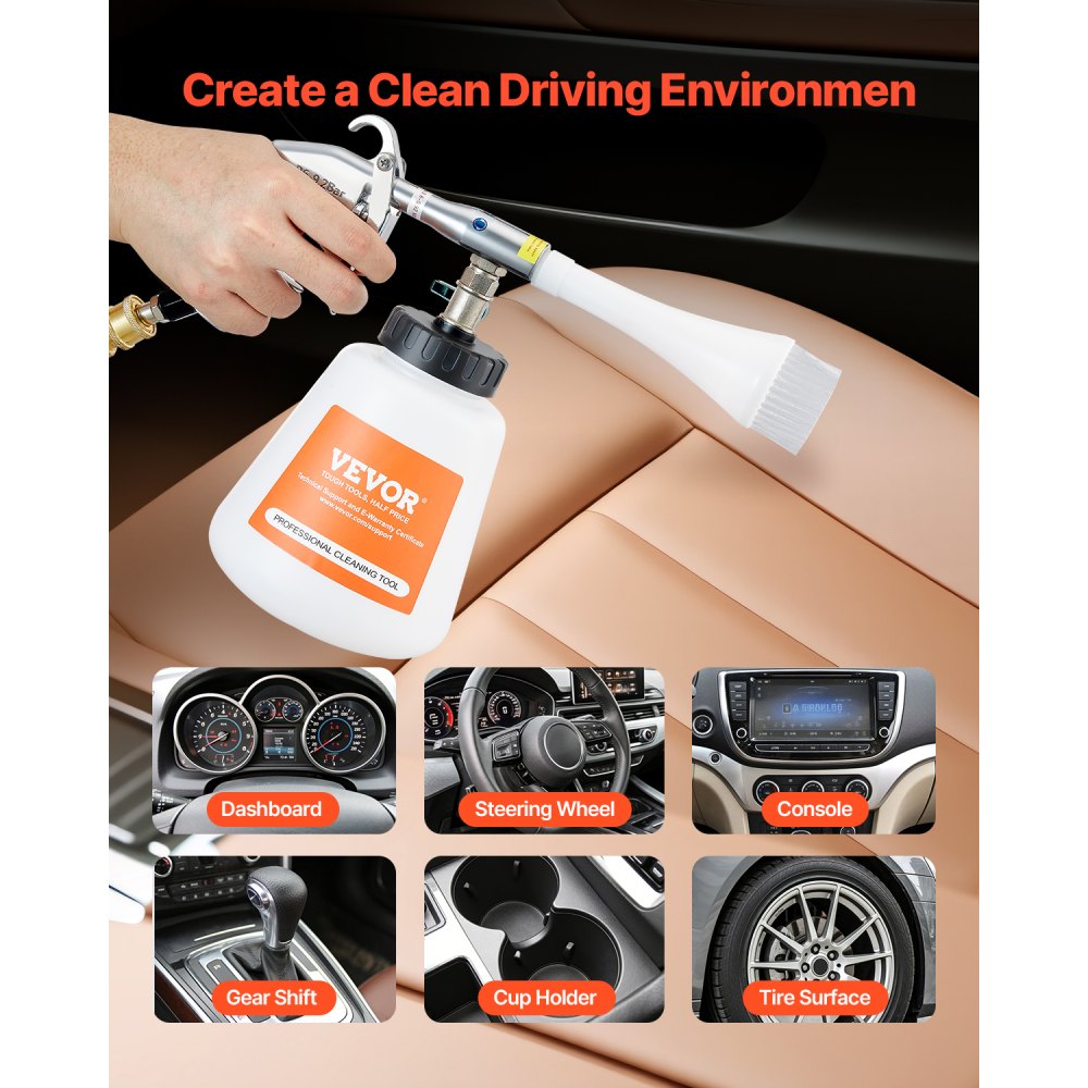 Car Cleaning Gun 6-9.2Bar High-Pressure Air Blow Gun 1L Liquid Bottle