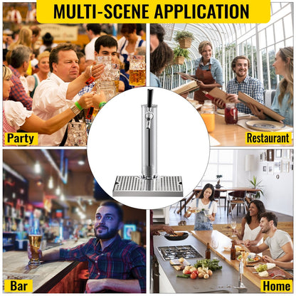 Single Tap Beer Kegerator Kit with Stainless Steel Tower & Dual Gauge Regulator