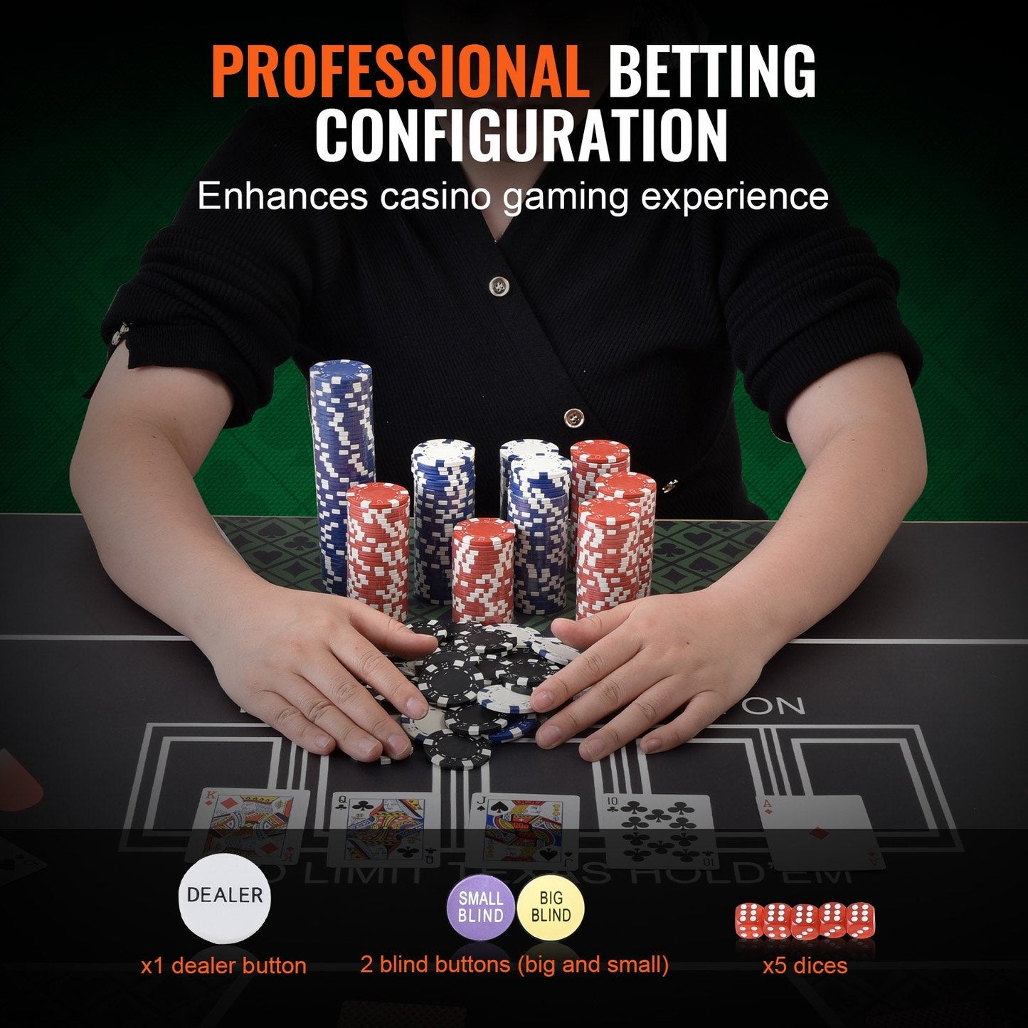 200-Piece Poker Set with Aluminum Case - 11.5g Chips, Cards, Dice, & Buttons