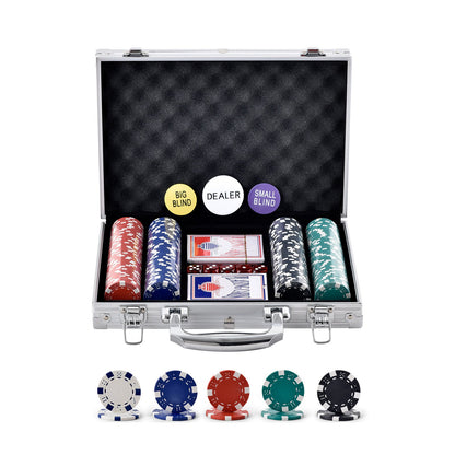 VEVOR Poker Chip Set, 200-Piece Poker Set, Complete Poker Playing Game Set with
