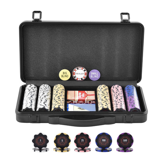 VEVOR Poker Chip Set, 300-Piece Poker Set, Complete Poker Playing Game Set with