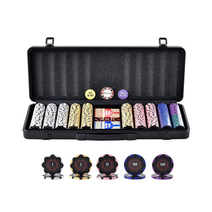 VEVOR Poker Chip Set, 500-Piece Poker Set, Complete Poker Playing Game Set with