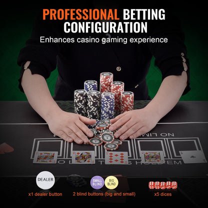 300-Piece Poker Set with Aluminum Case, Cards, and Dice for Casino Games