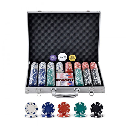 Poker Chip Set, 500-Piece Poker Set, Complete Poker Playing Game Set with Aluminum Carrying Case, 11.5 Gram Casino Chips