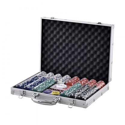 Poker Chip Set, 500-Piece Poker Set, Complete Poker Playing Game Set with Aluminum Carrying Case, 11.5 Gram Casino Chips