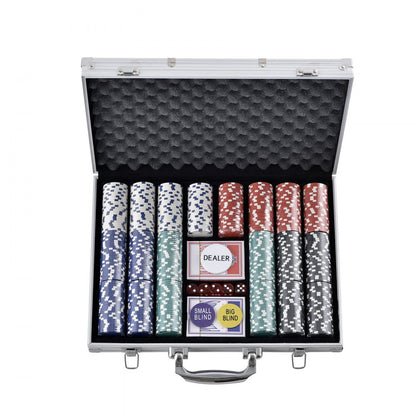 Poker Chip Set, 500-Piece Poker Set, Complete Poker Playing Game Set with Aluminum Carrying Case, 11.5 Gram Casino Chips