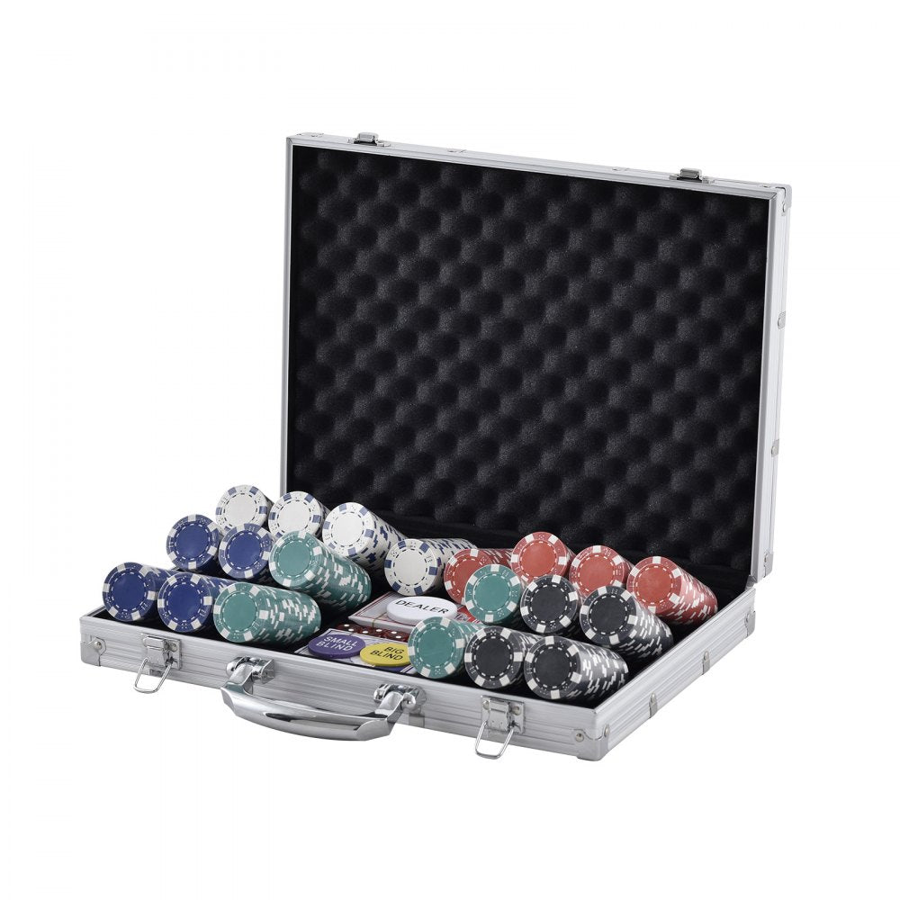 Poker Chip Set, 500-Piece Poker Set, Complete Poker Playing Game Set with Aluminum Carrying Case, 11.5 Gram Casino Chips