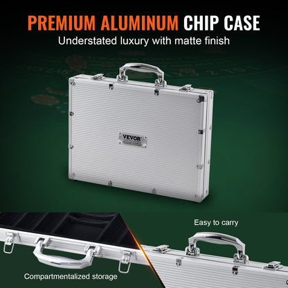 500-Piece Poker Game Set with Chips, Cards, Dice & Aluminum Case (7.3 kg)